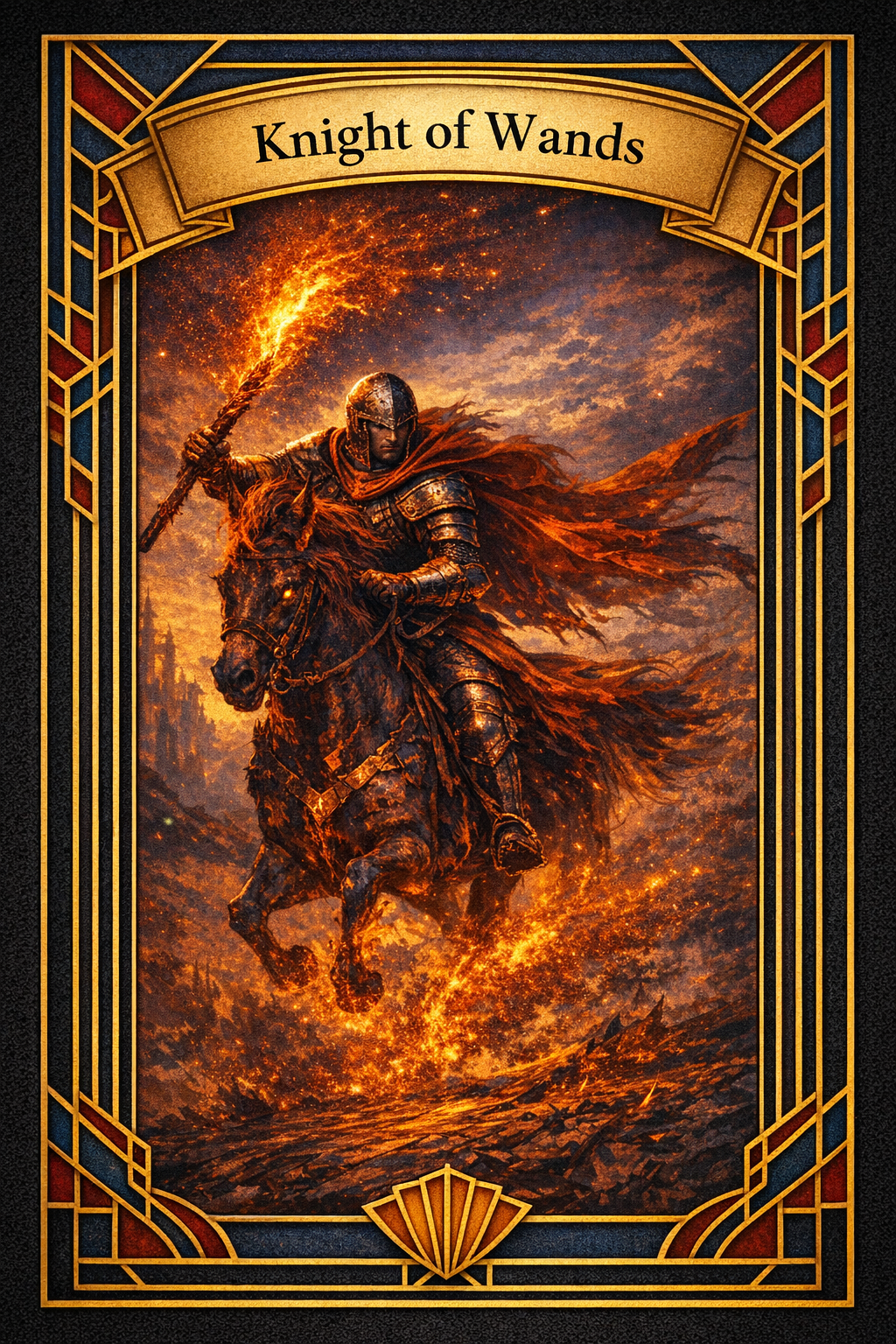 Knight of Wands card art